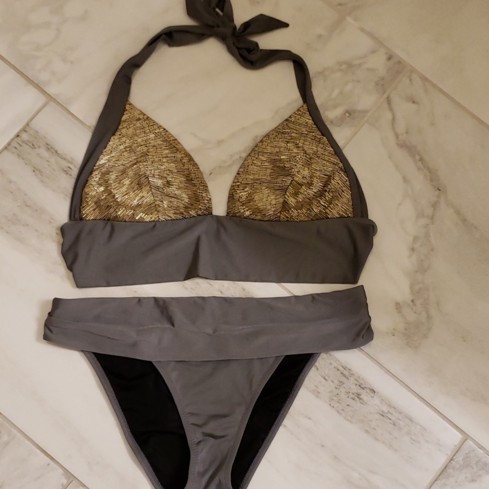 La Perla Swim with Gold Beaded Top